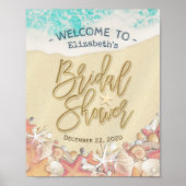 Brautparty Willkommen Sommer Sandstrand Starfish Poster (Vorne)