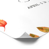 Brautparty Willkommensschild Herbstblätterung Poster (Ecke)