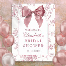 Brautparty Willkommensschild mit Vintage-Rosa-Schl