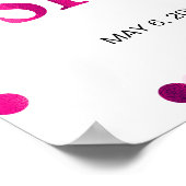 Brautparty Willkommensunterschrift | Magenta Confe Poster (Ecke)