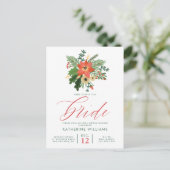 Brautparty | Winter Christmas Bouquet Postcard Postkarte (Stehend Vorderseite)