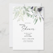 Brautparty Winter White Floral Botanic Einladung (Vorderseite)