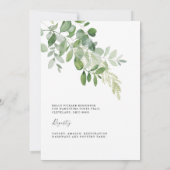 Brautparty Winter White Floral Botanic Einladung (Rückseite)