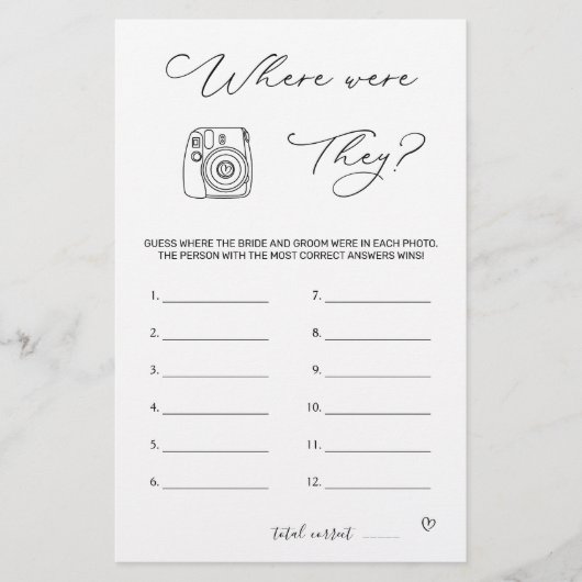 Brautparty, wo sie waren briefpapier (Vorderseite)