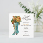 Brautparty Women's Vintag Boot mit Rose Einladung (Stehend Vorderseite)