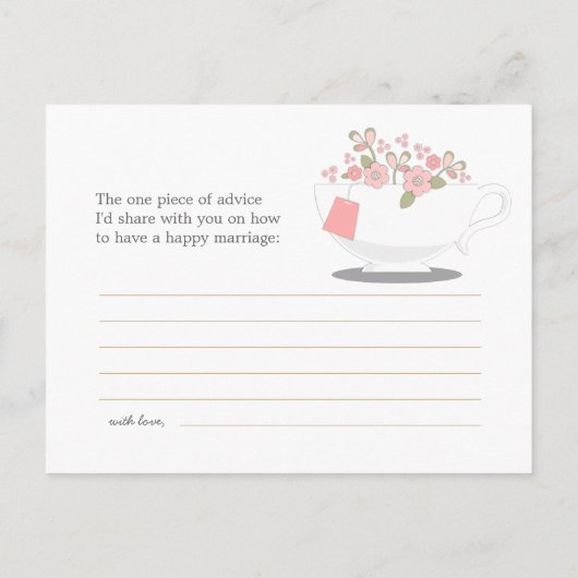 Brautparty Wörter der Informationskarte Blumenkoff Hinweiskarte (Rückseite)