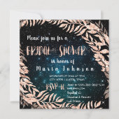 Brautparty Wreath Rose Gold Blue Sky Aquamarin Sta Einladung (Vorderseite)