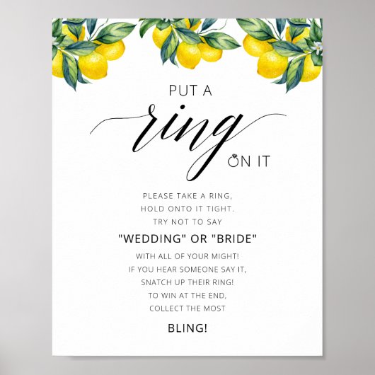 Brautparty-Zeichen für den Leuchtring Poster (Vorne)