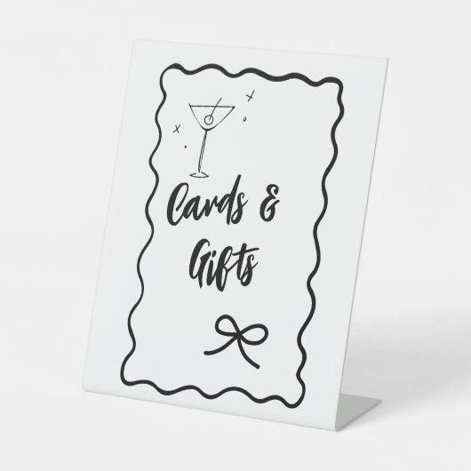 Brautparty-Zeichen für "Karten und Geschenke" Sockelschild (Vorderseite)