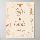 Brautparty-Zeichen für Western und Karten Poster (Vorne)