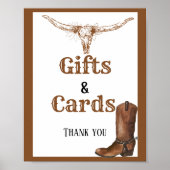 Brautparty-Zeichen für Western und Karten Poster (Vorne)