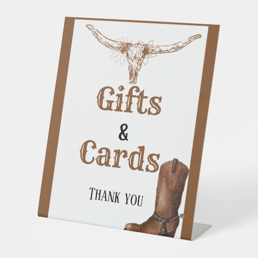 Brautparty-Zeichen für Western und Karten Sockelschild (Vorderseite)