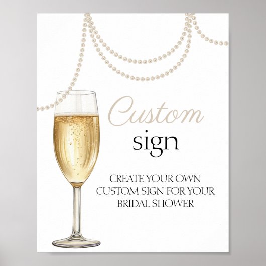 Brautparty-Zeichen für Zollspeere Prosecco Poster (Vorne)