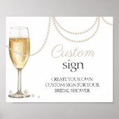 Brautparty-Zeichen für Zollspeere Prosecco Poster (Vorne)