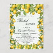 Brautparty Zitronen Grün elegant Einladungspostkarte (Vorderseite)