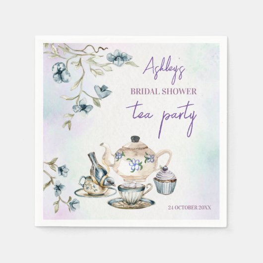Brautparty zum Blumentee-Party Serviette (Vorderseite)