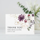 Brautparty zum Dank an die Weinflora Dankeskarte (Stehend Vorderseite)