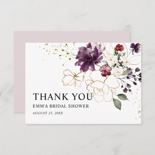 Brautparty zum Dank an die Weinflora Dankeskarte (Vorne/Hinten)