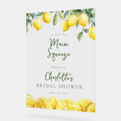 Brautparty zum Drücken von Zitronen Willkommen Acrylschild (Winkel)