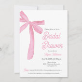 Brautparty zum rosa Bow-Thema anpassbar Einladung (Vorderseite)