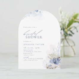 Brautparty zum Thema "Blaue Korallen und Muscheln" Einladung