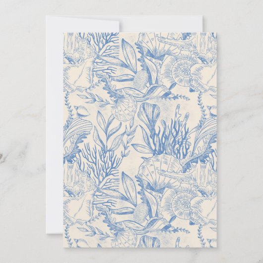 Brautparty zum Thema Blaue Ozeane Einladung (Rückseite)