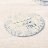 Brautparty zum Thema Blaue Ozeane Runder Pappuntersetzer (Angewinkelt)