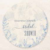 Brautparty zum Thema Blaue Ozeane Runder Pappuntersetzer (Vorderseite)