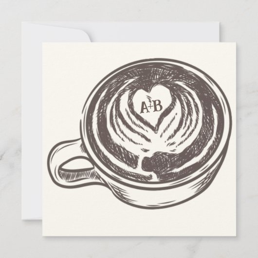 Brautparty zum Thema Café Einladung (Rückseite)