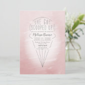 Brautparty zum Thema "Rosa Eiscreme" Einladung (Stehend Vorderseite)