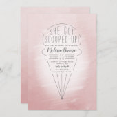 Brautparty zum Thema "Rosa Eiscreme" Einladung (Vorne/Hinten)