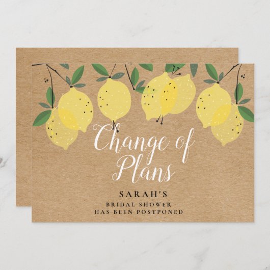 Brautparty zur Änderung der Pläne Save The Date (Vorne/Hinten)