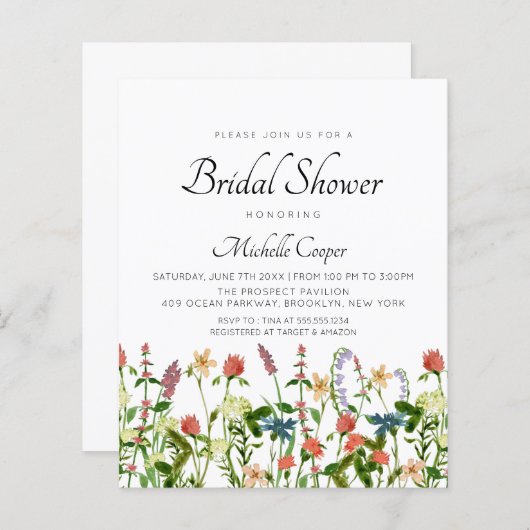 Brautparty zur botanischen Wildblume (Vorne/Hinten)