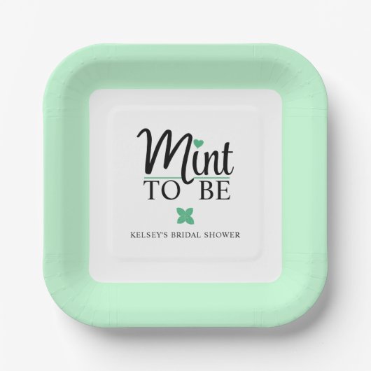 Brautparty zur Hochzeit: Mint to Be Pappteller (Vorderseite)