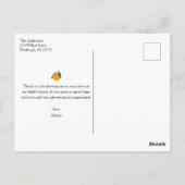 Brautparty zur Kontaktaufnahme Vielen Dank Postkarte (Rückseite)