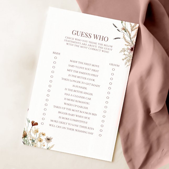 Brautparty zur Wildblume von Aquarellen: Wer spiel (Von Creator hochgeladen)