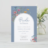 Brautparty zur Wildblume von Aquarellfarben Einladung (Stehend Vorderseite)