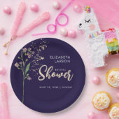 Brautparty zur Wildblume von Goldfolie Pappteller (Party)