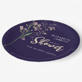 Brautparty zur Wildblume von Goldfolie Pappteller (Schrägansicht)