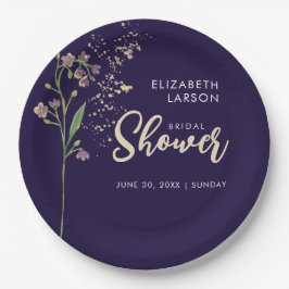 Brautparty zur Wildblume von Goldfolie Pappteller