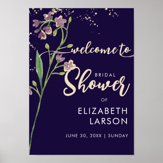 Brautparty zur Wildblume von Goldfolie Poster (Vorne)