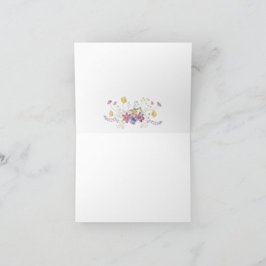 Brautparty zur Wildblume von Wasserfarben Danke, C Dankeskarte (Innenseite)