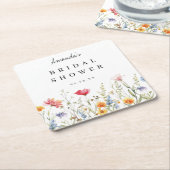 Brautparty zur Wildblume von Wasserfarben Rechteckiger Pappuntersetzer (angewinkelt)