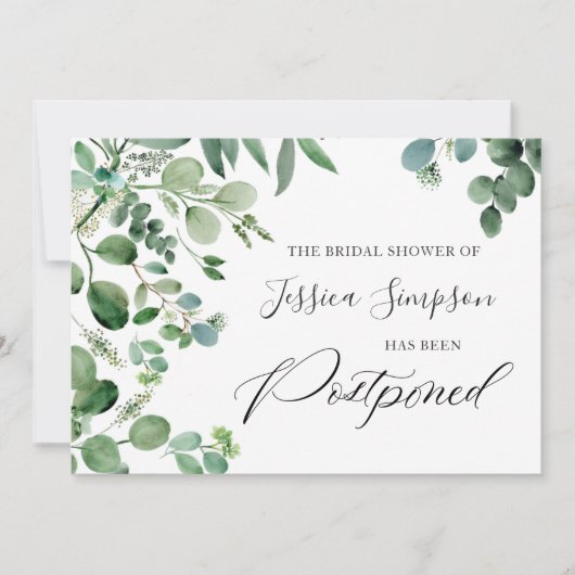 Brautparty Zurückgestellt Ändern Sie das Datum Euk Einladung (Vorderseite)