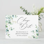 Brautparty Zurückgestellt Ändern Sie das Datum Euk Einladung (Stehend Vorderseite)