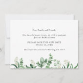 Brautparty Zurückgestellt Ändern Sie das Datum Euk Einladung (Rückseite)