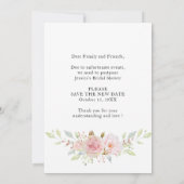 Brautparty Zurückgestellt Datum Elegante Rose Pins Einladung (Rückseite)