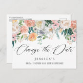 Brautparty Zurückgestellt Datum Elegante Rose Pins Postkarte (Vorne/Hinten)