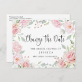 Brautparty Zurückgestellt Datum Elegante Rose Pins Postkarte (Vorne/Hinten)