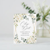 Brautparty Zurückgestellt Datum Elegante Rosen Postkarte (Stehend Vorderseite)